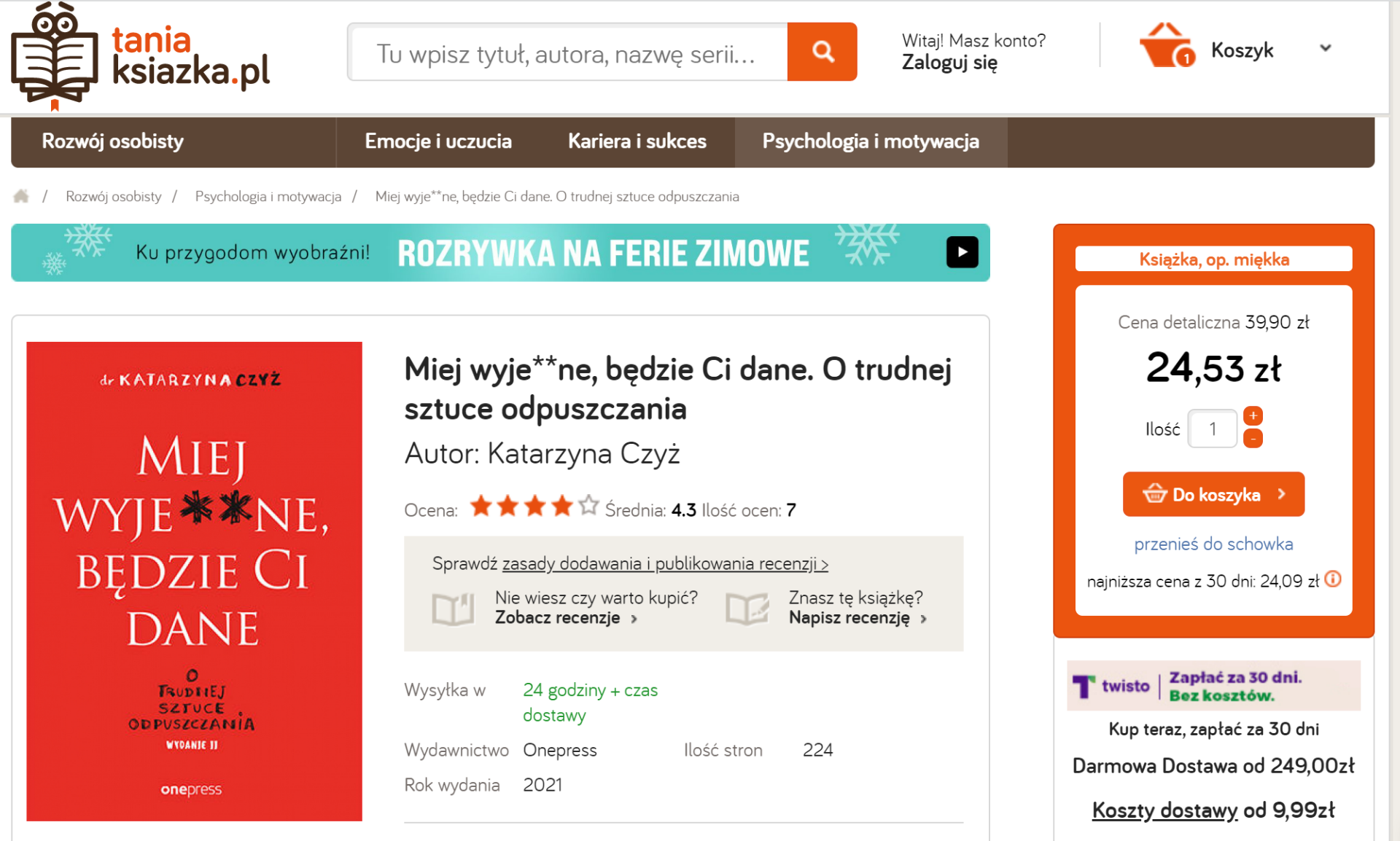 Książka "Miej wyje**ne, będzie Ci dane. O trudnej sztuce odpuszczania