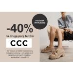 Kod rabatowy -40% na drugą parę butów w CCC