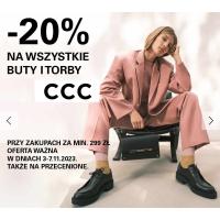 -20% rabatu na buty i torby przy MWZ 299 zł w CCC