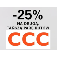 Rabat 25% na drugą butów w CCC
