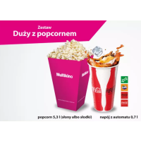 Zestawy barowe Multikino: napój z popcornem lub nachosami o 15% taniej na Groupon