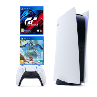 Konsola SONY PlayStation 5 + Gry: PS4 Gran Turismo 7 + PS4 Horizon Forbidden West za 2799 zł w Media Markt