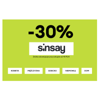 -30% na wybrane produkty w Sinsay