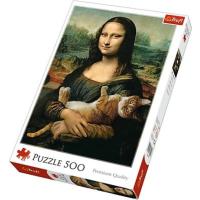 Puzzle Trefl 500 el. Mona Lisa i kot Mruczek za 15,28 zł